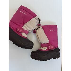 Columbia Powderbug Plus Insulated Waterproof Snow Boots Pink 13 Girls GUC